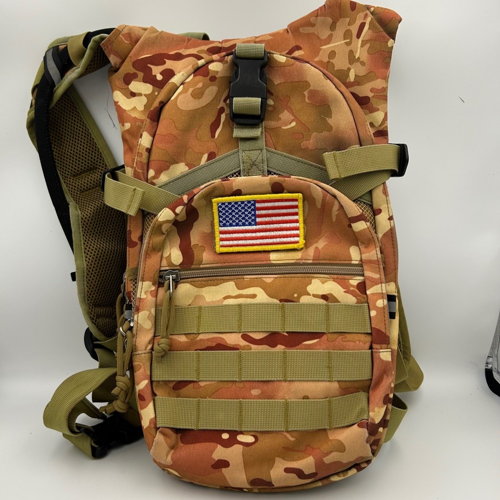 Tactical Hydration Backpack MOLLE Multicam Camo Hiking Pack Reservoir Sleeve